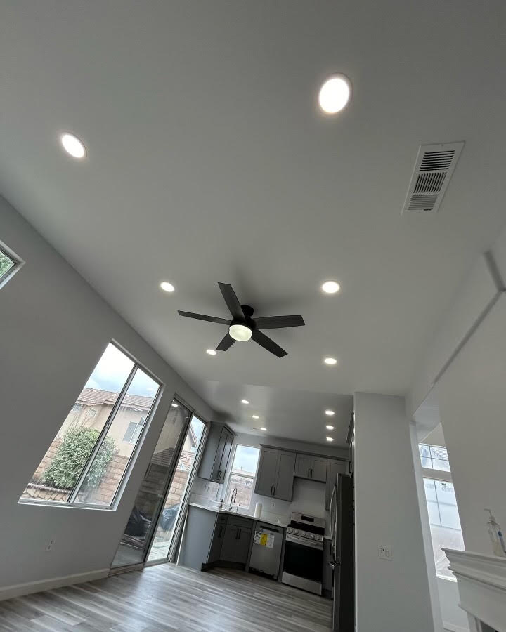 Kitchen & Living Fan + Recessed Lighting